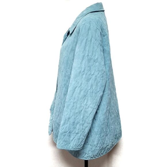 VINTAGE Alfred Dunner Blue Quilted Heart Jacket - Picture 5 of 8